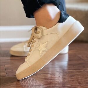 Corkys Cream and Black Star Sneakers
